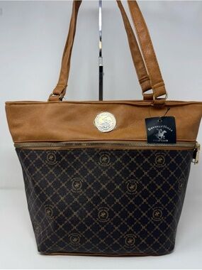 Nwt Beverly Hills Polo Shoulder Bag W/  Wristlet Wallet Brown